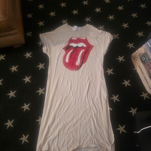 Free People Tan Maxi Dress with Red Graphic